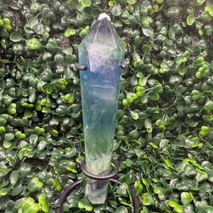 Beautiful Blue/Green Fluorite Wand w/ Stand